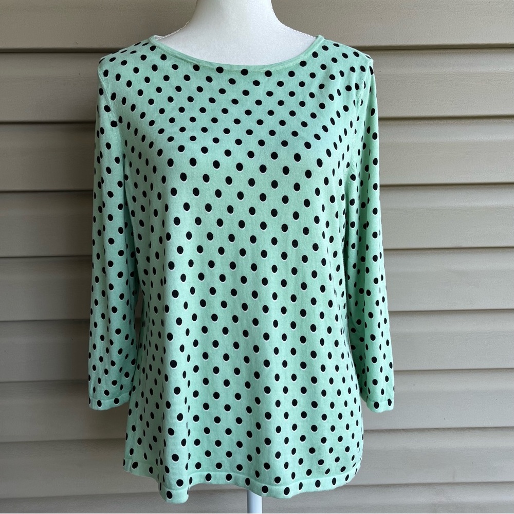 •Talbots• Polka Dot Knit Pullover Top - Size XLP
